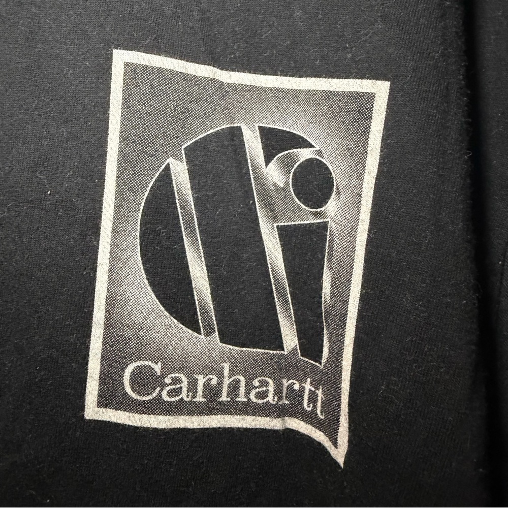Carhartt WIP LS Foundation Men’s Long-Sleeve Black Logo Tee Medium - Picture 3 of 6